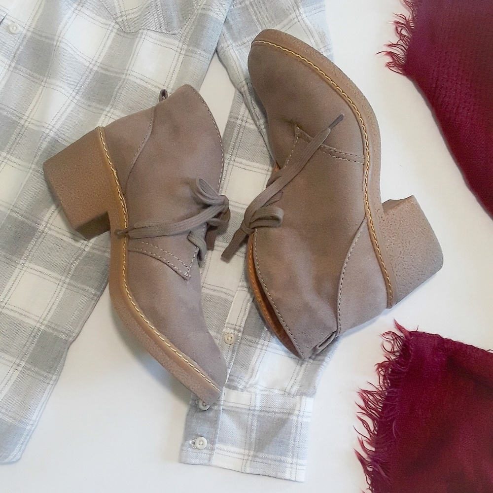 Beige Lace Up Booties Merona Size 8